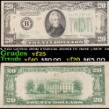 1934A $20 Green Seal Federal Reserve Note (New York NY) Grades vf+