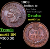 1909 Indian Cent 1c Grades GEM Unc BN