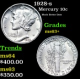 1928-s Mercury Dime 10c Grades Select+ Unc