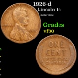1926-d Lincoln Cent 1c Grades vf++