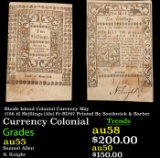 Rhode Island Colonial Currency May 1786 10 Shillings (10s) Fr-RI297 Printed By Southwick & Barber Gr