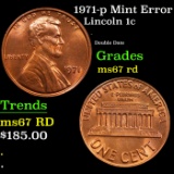 1971-p Lincoln Cent Mint Error 1c Grades GEM++ Unc RD