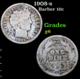 1908-s Barber Dime 10c Grades g+