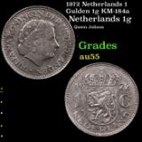 1972 Netherlands 1 Gulden 1g KM-184a Grades Choice AU