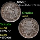 1856-p Seated Liberty Half Dime 1/2 10c Grades Select AU