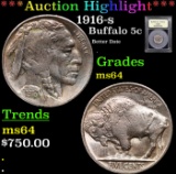 ***Auction Highlight*** 1916-s Buffalo Nickel 5c Graded Choice Unc By USCG (fc)