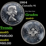 1964 Canada Dollar $1 Grades Choice+ Unc