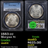PCGS 1883-cc Morgan Dollar $1 Graded ms64 By PCGS