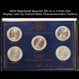 2002 Statehood Quarter Set in a 5 Coin slot display case by United State Commemorative Gallery.
