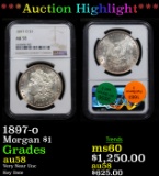 ***Auction Highlight*** NGC 1897-o Morgan Dollar $1 Graded au58 BY NGC (fc)