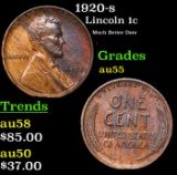 1920-s Lincoln Cent 1c Grades Choice AU