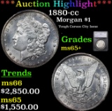 ***Auction Highlight*** 1880-cc Morgan Dollar $1 Graded ms65+ By SEGS (fc)