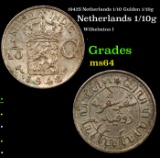 1942S Netherlands 1/10 Gulden 1/10g Grades Choice Unc