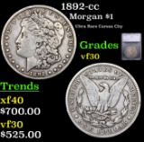1892-cc Morgan Dollar $1 Graded vf30 By SEGS