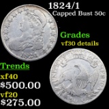 1824/1 Capped Bust Half Dollar 50c Grades VF Details