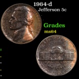 1964-p Jefferson Nickel 5c Grades Choice Unc