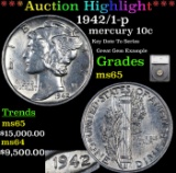 ***Auction Highlight*** 1942/1-p Mercury Dime 10c Graded ms65 By SEGS (fc)
