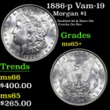 1886-p Morgan Dollar Vam-19 $1 Grades GEM+ Unc
