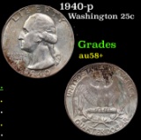 1940-p Washington Quarter 25c Grades Choice AU/BU Slider+