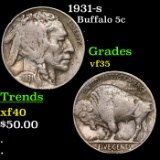 1931-s Buffalo Nickel 5c Grades vf++