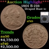 ***Auction Highlight*** 1801 Draped Bust Large Cent S-216 1c Graded xf45 By SEGS (fc)