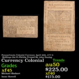 Pennsylvania Colonial Currency April 10th, 1777 6 Shillings (6s) Fr-PA218a Printed By John Dunlap Gr