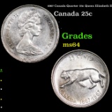 1967 Canada Quarter 25c Queen Elizabeth II Grades Choice Unc