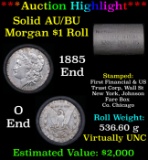 ***Auction Highlight*** AU/BU Slider First Financial Shotgun Morgan $1 Roll 1885 & O Ends Virtually
