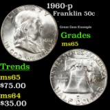 1960-p Franklin Half Dollar 50c Grades GEM Unc