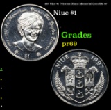 Proof 1997 Niue $1 Princess Diana Memorial Coin KM-87 Grades GEM++ Proof
