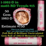 Shotgun Lincoln 1c roll, 1982-d 50 pcs City National Bank Wrapper