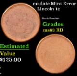 no date Lincoln Cent Mint Error 1c Grades Select Unc RD