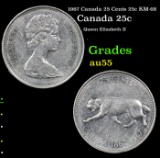 1967 Canada 25 Cents 25c KM-68 Grades Choice AU