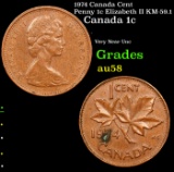 1974 Canada Cent Penny 1c Elizabeth II KM-59.1 Grades Choice AU/BU Slider