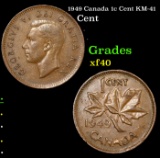 1949 Canada 1c Cent KM-41 Grades xf