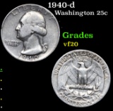 1940-d Washington Quarter 25c Grades vf, very fine