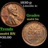 1930-p Lincoln Cent 1c Grades Choice Unc BN