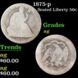 1875-p Seated Half Dollar 50c Grades ag