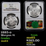 NGC 1885-o Morgan Dollar $1 Graded ms64 By NGC