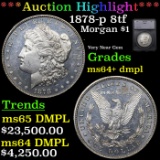 ***Auction Highlight*** 1878-p 8tf Morgan Dollar $1 Grades ms64+ dmpl By SEGS (fc)