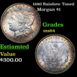 1890-p Rainbow Toned Morgan Dollar $1 Grades Choice Unc