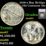 1936-s Bay Bridge Old Commem Half Dollar 50c Graded ms66+ By SEGS