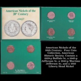 American Nickels of the 20th Century - Four Coin Collection, American Historic Society. Contain a 19