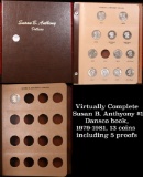 Virtually Susan B. Anthyony $1 Dansco book, 1979-1981, 13 coins including 5 proofs. Missing only 198