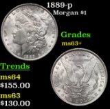 1889-p Morgan Dollar $1 Grades Select+ Unc