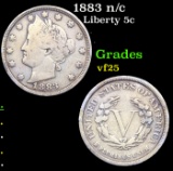 1883 n/c Liberty Nickel 5c Grades vf+