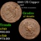 1863 US Copper Civil War Token 1c Grades xf details