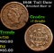 1846 Tall Date Braided Hair Large Cent 1c Grades vf details
