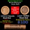 Mixed small cents 1c orig shotgun roll, 1918-s Wheat Cent, 1897 Indian Cent other end, Brinks Wrappe