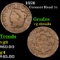 1826 Coronet Head Large Cent 1c Grades vg details